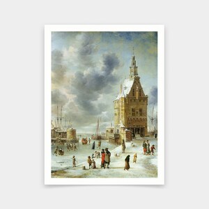 Jan Abrahamsz Beerstraten,The City Gate Of Hoorn,art prints,Vintage art,canvas wall art,famous art prints, V6087