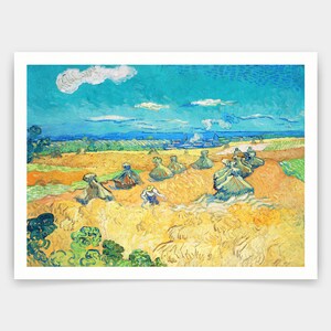 Vincent Van Gogh,Wheat Fields with Reaper, Auvers,art prints,Vintage art,canvas wall art,famous art prints,q1477