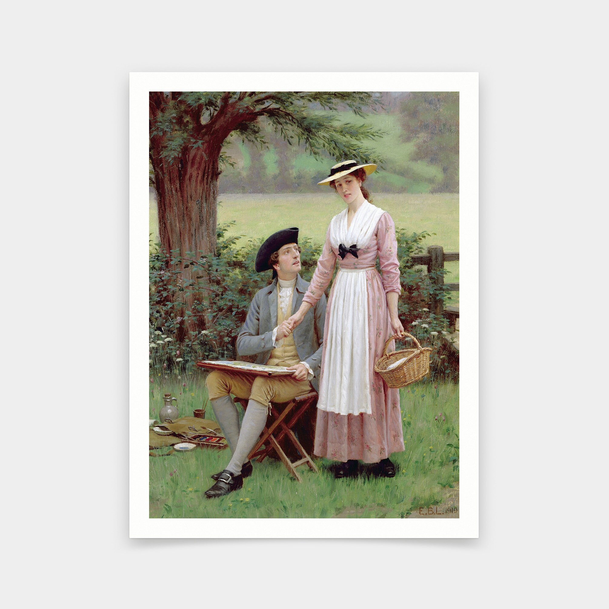 Edmund Blair Leighton,The Lord of Burleigh,art prints,Vintage art,canvas wall art,famous art prints,V5568