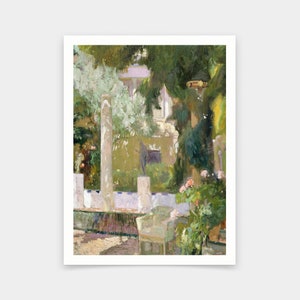 Joaquin Sorolla y Bastida,The Gardens at the Sorolla Family House,art prints,Vintage art,canvas wall art,famous art prints,V6186