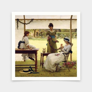 George Dunlop Leslie,Die Girlande,Kunstdrucke,Vintage Kunst,Leinwand Wandkunst,berühmte Kunstdrucke,V7079