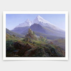 Caspar David Friedrich, Le Watzmann, impressions d’art, art vintage, art mural sur toile, tirages d’art célèbres, q826