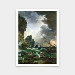 Claude Joseph Vernet,The Storm,art prints,Vintage art,canvas wall art,famous art prints,V5496