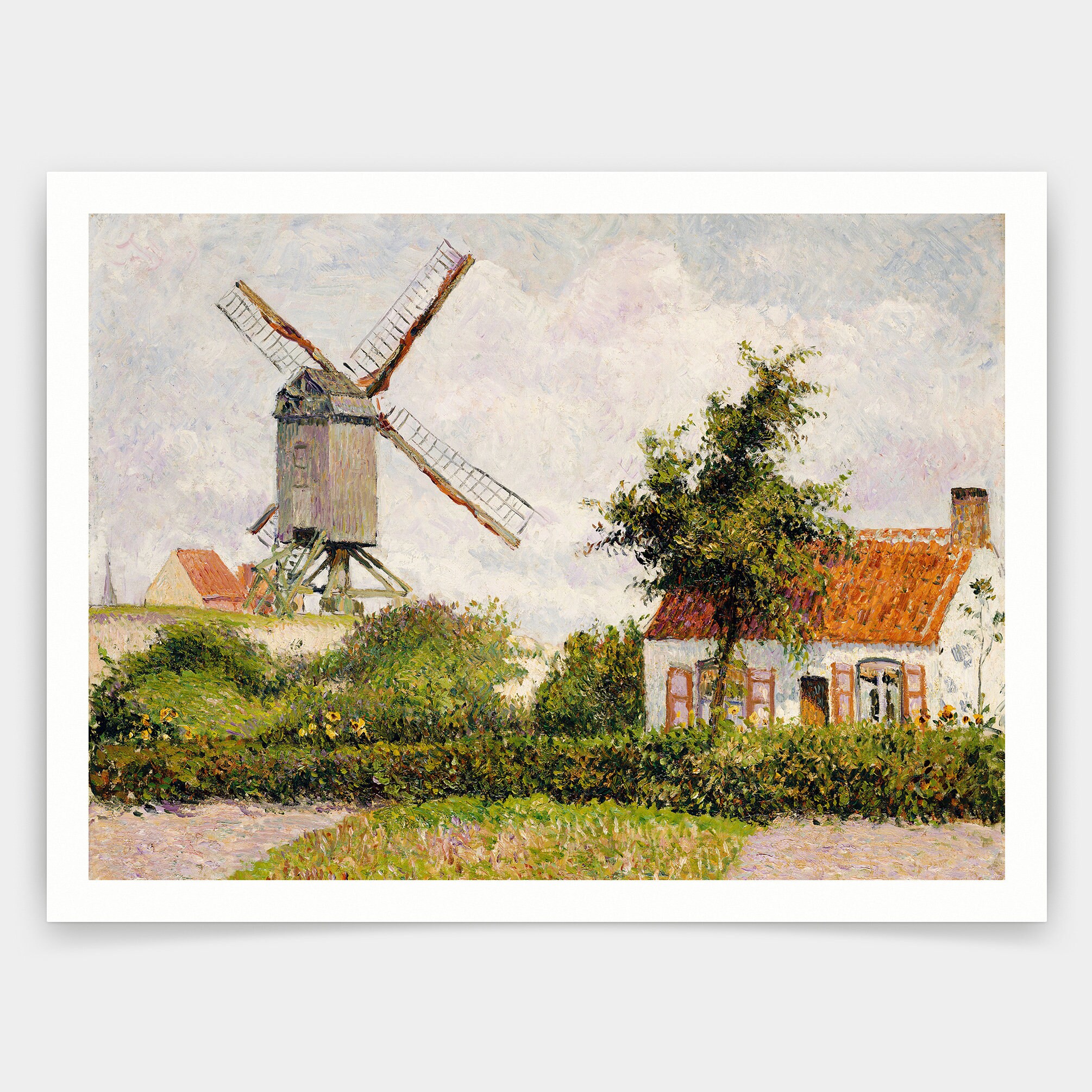 【公式】アクセサリーの激安通販 Camille Pissarro,windmill at Knokke,art Prints,vintage Art 絵画