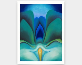 Georgia O&#39;Keeffe,Blue Flower,Blue abstract art,1918,art prints,Vintage art,canvas wall art,famous art prints,V5816