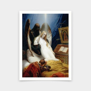 Horace Vernet,The Angel of Death, 1851,art prints,Vintage art,canvas wall art,famous art prints,V6028