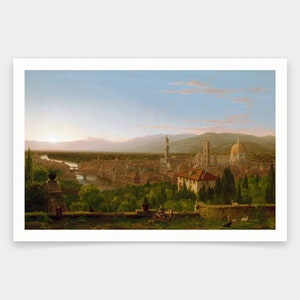 Thomas Cole,View of Florence, 1837,art prints,Vintage art,canvas wall art,famous art prints,V2043
