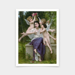 William-Adolphe Bouguereau,Dream of Spring,art prints,Vintage art,canvas wall art,famous art prints,V6903