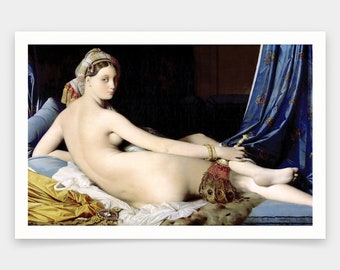 Jean Auguste Dominique Ingres , The Grand Odalisque,art prints,Vintage art,canvas wall art,famous art prints,q1769