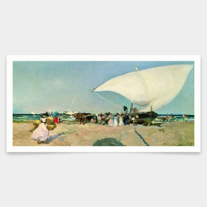 Joaquin Sorolla Y Bastida,The Arrival Of The Boats,art prints,Vintage art,canvas wall art,famous art prints,V7839