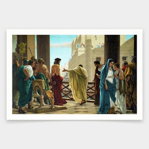 Antonio Ciseri,Ecce Homo, Behold the Man,art prints,Vintage art,canvas wall art,famous art prints,V991 imagem 1