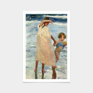 Joaquin Sorolla,Two Sisters, Valencia, 1909,art prints,Vintage art,canvas wall art,famous art prints,V2639