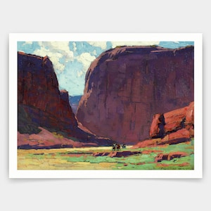 Edgar Payne,Canyon de Chelly, North America,art prints,Vintage art,canvas wall art,famous art prints,V3534