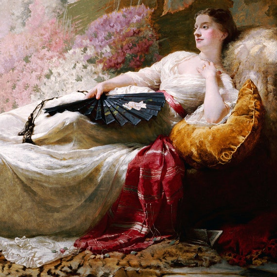 George Elgar Hicks,portrait of Adelaide Maria Guiness Reclining on
