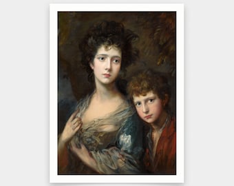 Thomas Gainsborough,Elizabeth and Thomas Linley, 1768,art prints,Vintage art,canvas wall art,famous art prints,V6786