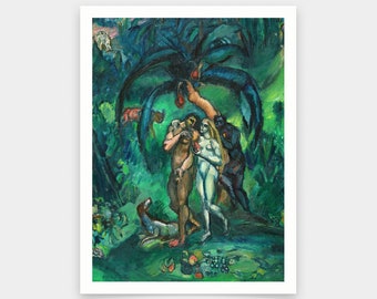 Othon Friesz,Temptation (Adam and Eve) 1910,art prints,Vintage art,canvas wall art,famous art prints,q579