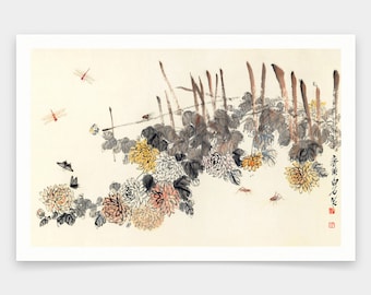 Qi Baishi,Autumn chrysanthemum ,Chinese painting,art prints,Vintage art,canvas wall art,famous art prints,V1978