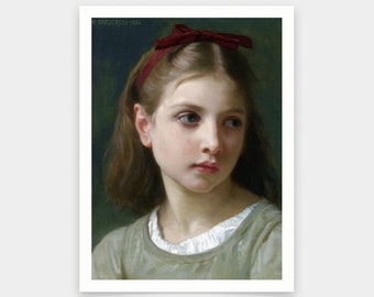 ウィリアム・アドルフ・ブグロー：少女の頭部（1890年）キャンバス