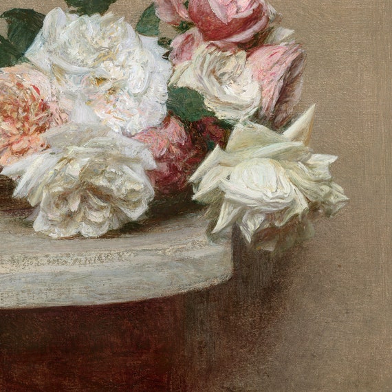 Henri Fantin Latour,the Roses,art Prints,vintage Art,canvas Wall
