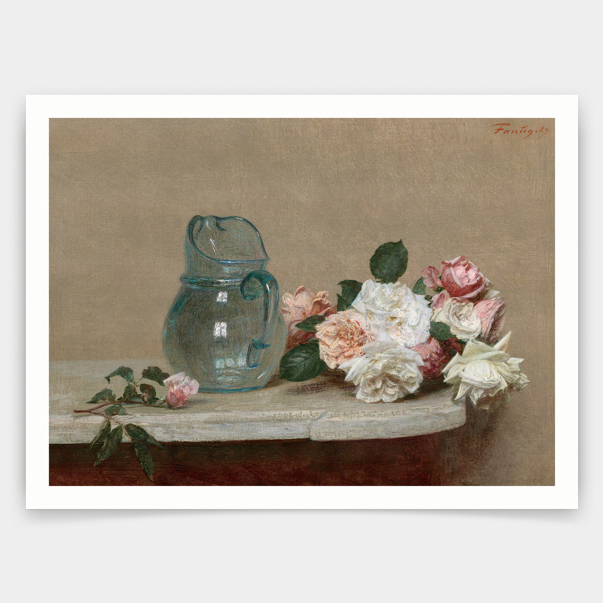 Henri Fantin Latour,the Roses,art Prints,vintage Art,canvas
