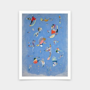 Wassily Kandinsky, Hemelsblauw, kunst prints, Vintage kunst, canvas kunst aan de muur, beroemde kunst prints, q713