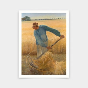 Laurits Andersen Ring,Harvest,Farmers harvest wheat,art prints,Vintage art,canvas wall art,famous art prints,2V254