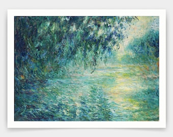 Claude Monet,Mañana en el Sena,impresiones artísticas,Arte vintage,Arte mural de lienzo,Impresiones de arte famosos,q866