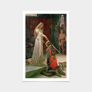 Edmund Blair Leighton,The Accolade,art prints,Vintage art,canvas wall art,famous art prints,V2356