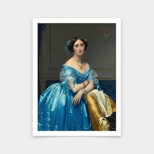 Jean Auguste Dominique Ingres, De Princesse de Broglie, La Princesse de Broglie, kunst prints, Vintage kunst, canvas kunst aan de muur, beroemde kunst print, 2V232