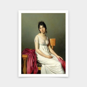 Jacques-Louis David,Portrait of a Young Woman in White, 1798,art prints,Vintage art,canvas wall art,famous art prints,V6064