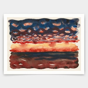 Georgia O&#39;Keeffe,Sunrise and Little Clouds No. II, 1916,art prints,Vintage art,canvas wall art,famous art prints,V3934