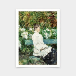 Henri de Toulouse-Lautrec,Countess Adele de Toulouse Lautrec in the Garden of Malrome,art prints,Vintage art,canvas wall art,famous,V5945
