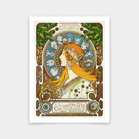アルフォンス・ミュシャ、ゾディアック、1896年、アートプリント