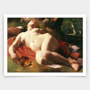 Gustave Courbet,La Bacchante,art prints,Vintage art,canvas wall art,famous art prints,V3997