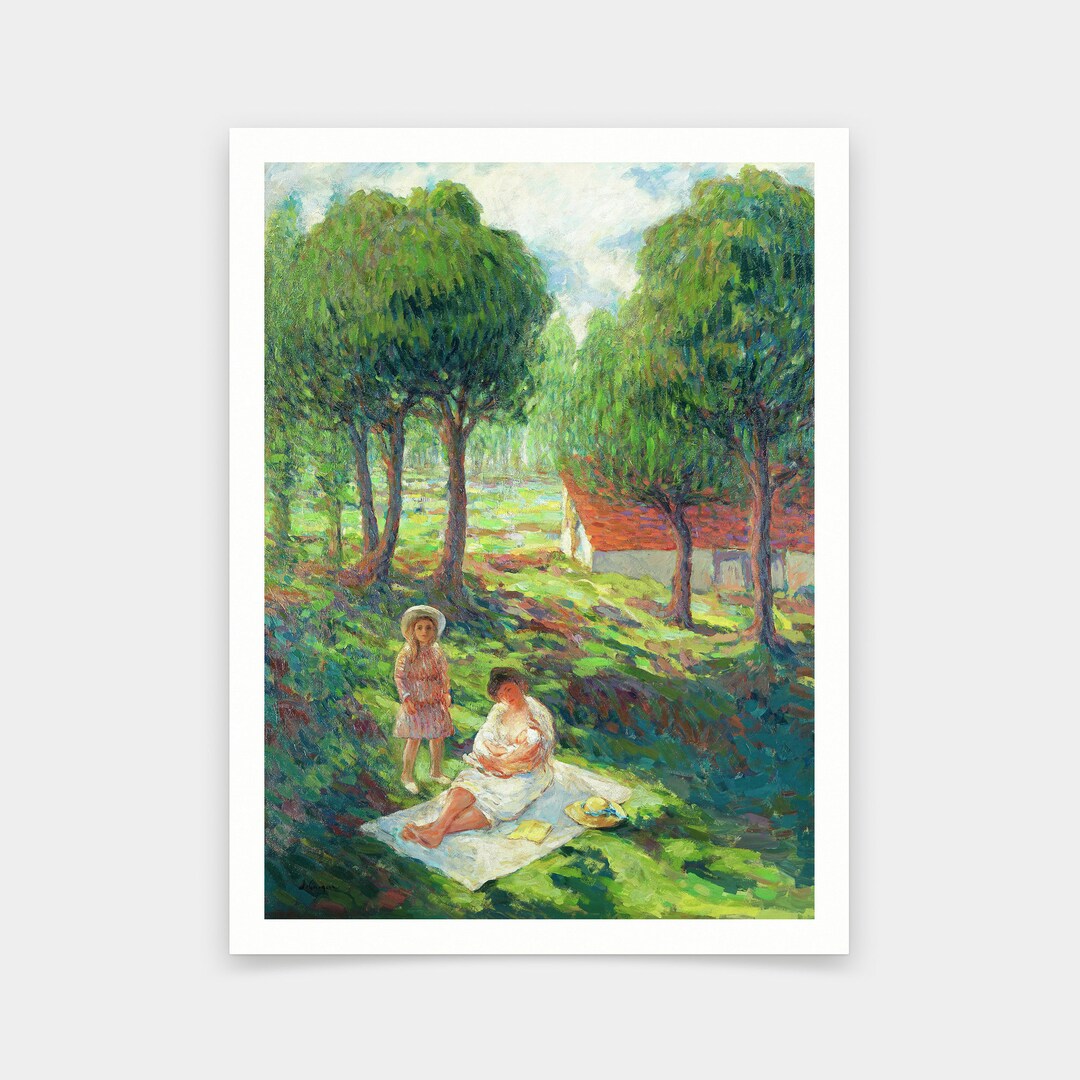 Basque Mother Henri Lebasque,mother and Child in A Landscape,art Prints,vintage Art ...
