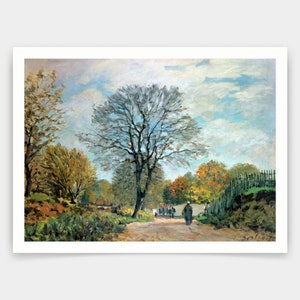 Alfred Sisley,A Road In Seine-et-marne, 1878,art prints,Vintage art,canvas wall art,famous art prints,V3042
