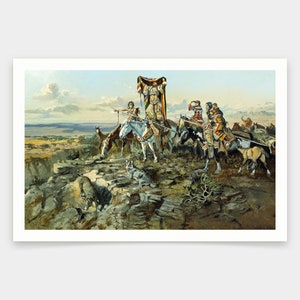 Charles Marion Russell,In the Wake of the Hunters,art prints,Vintage art,canvas wall art,famous art prints,V1119