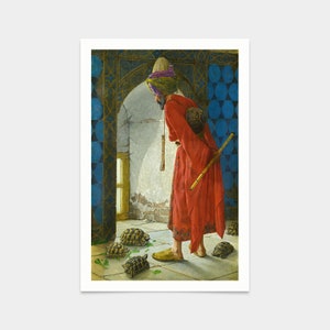 Osman Hamdi Bey,The Tortoise Trainer,art prints,Vintage art,canvas wall art,famous art prints,V2801