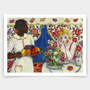 Florine Stettheimer,Jenny and Genevieve, 1915,art prints,Vintage art,canvas wall art,famous art prints,V3728