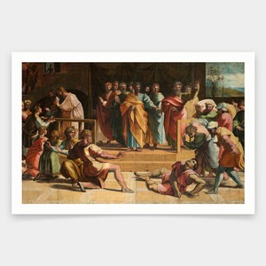 Raphael,The Death of Ananias,art prints,Vintage art,canvas wall art,famous art prints,V1984