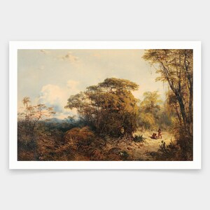 Eduard Hildebrandt,Paisagem com índios Landscape with Indians,art prints,Vintage art,canvas wall art,famous art prints,q1661