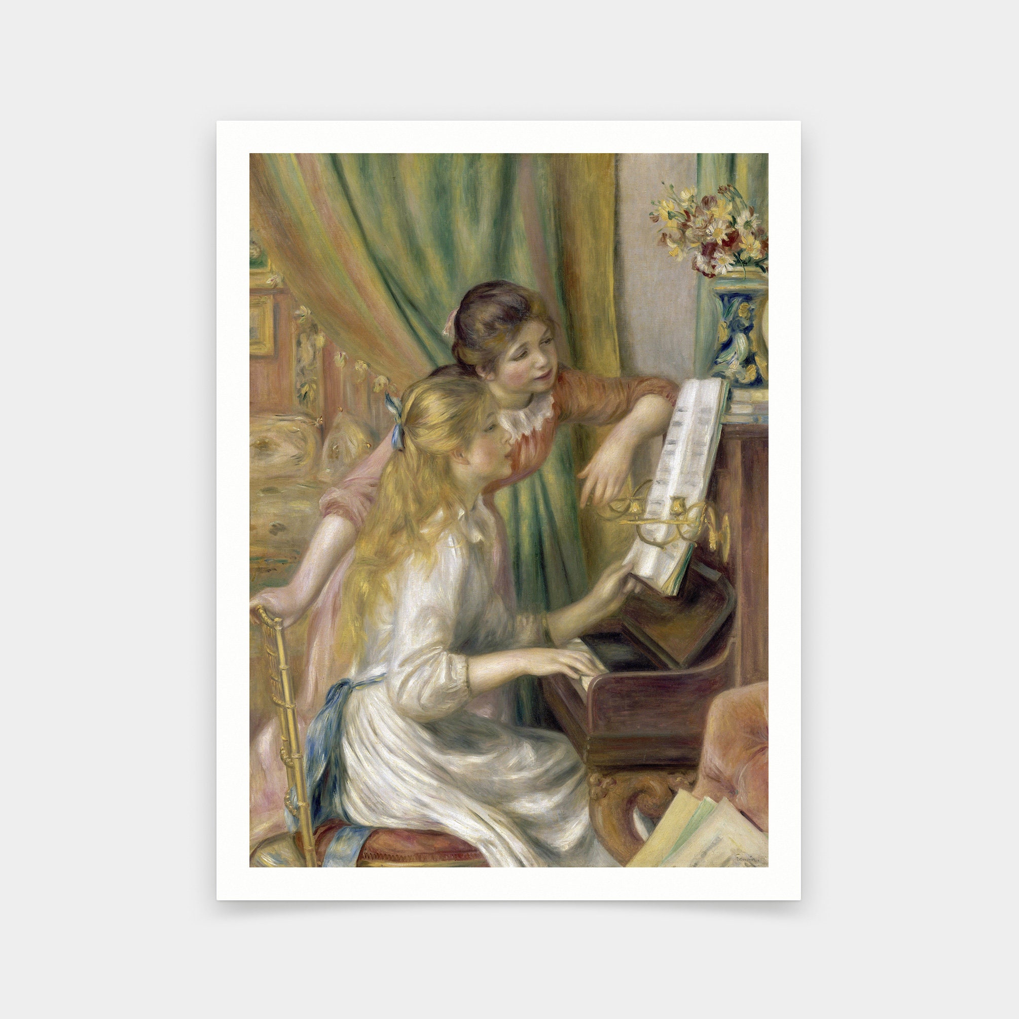 ルノワール ピアノを弾く少女たち 豪華白金 額装済み 70cm x 60cm ルノワール ピアノを弾く少女たち 豪華白金 額装済み 70cm x 60cm