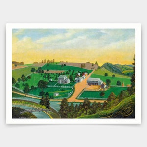 Charles C. Hofmann,Vue de la ferme de Benjamin Reber,estampes d’art,art vintage,art mural sur toile,tirages d’art célèbres,q829