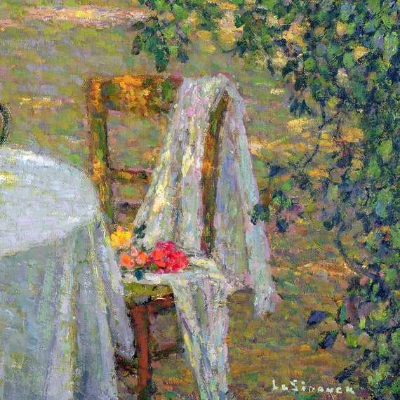 Henri Le Sidaner,the Table in the Sun in the Garden,art Prints