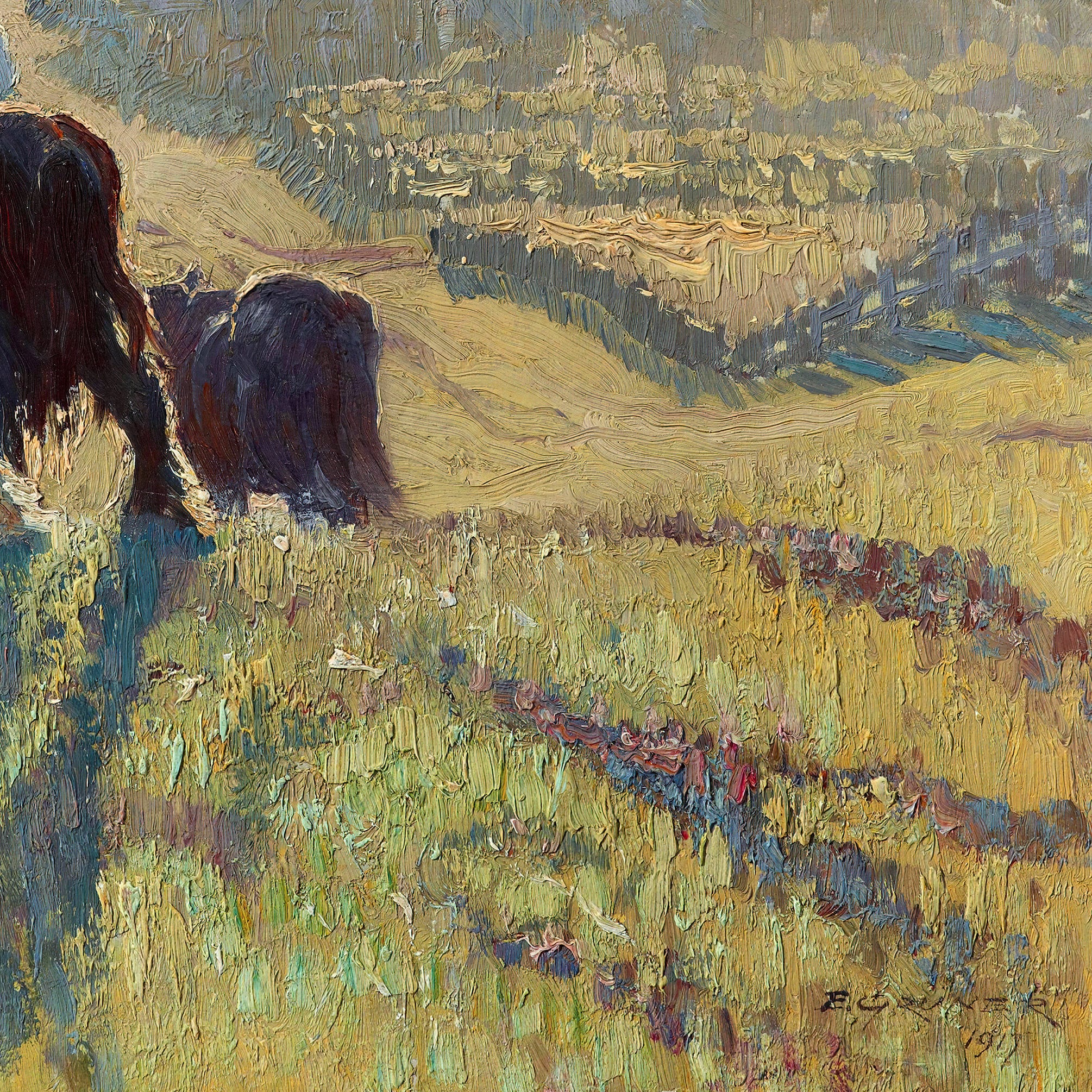 Elioth Gruner、霜降りの日の出、アートプリント、ビンテージアート