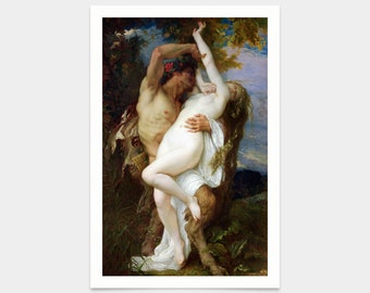Alexandre Cabanel,Nymph Abducted by a Faun,art prints,Vintage art,canvas wall art,famous art prints,V2193