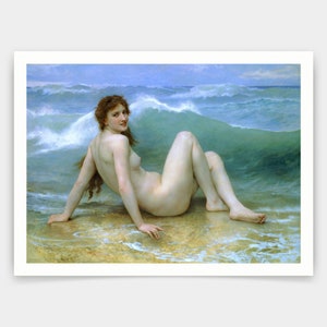 William Adolphe Bouguereau,La Vague,art prints,Vintage art,canvas wall art,famous art prints,V5142