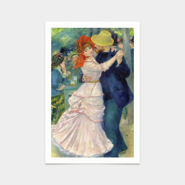Pierre-Auguste Renoir,Dance at Bougival, painted in 1883,art prints,Vintage art,canvas wall art,famous art prints,V2845