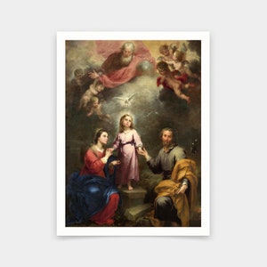 Bartolome Esteban Murillo,The Heavenly and Earthly Trinities,art prints,Vintage art,canvas wall art,famous art prints,V5393