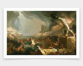 Thomas Cole,The Course of Empire, Destruction,art prints,Vintage art,canvas wall art,famous art prints,q2097